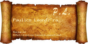 Paulics Leonóra névjegykártya